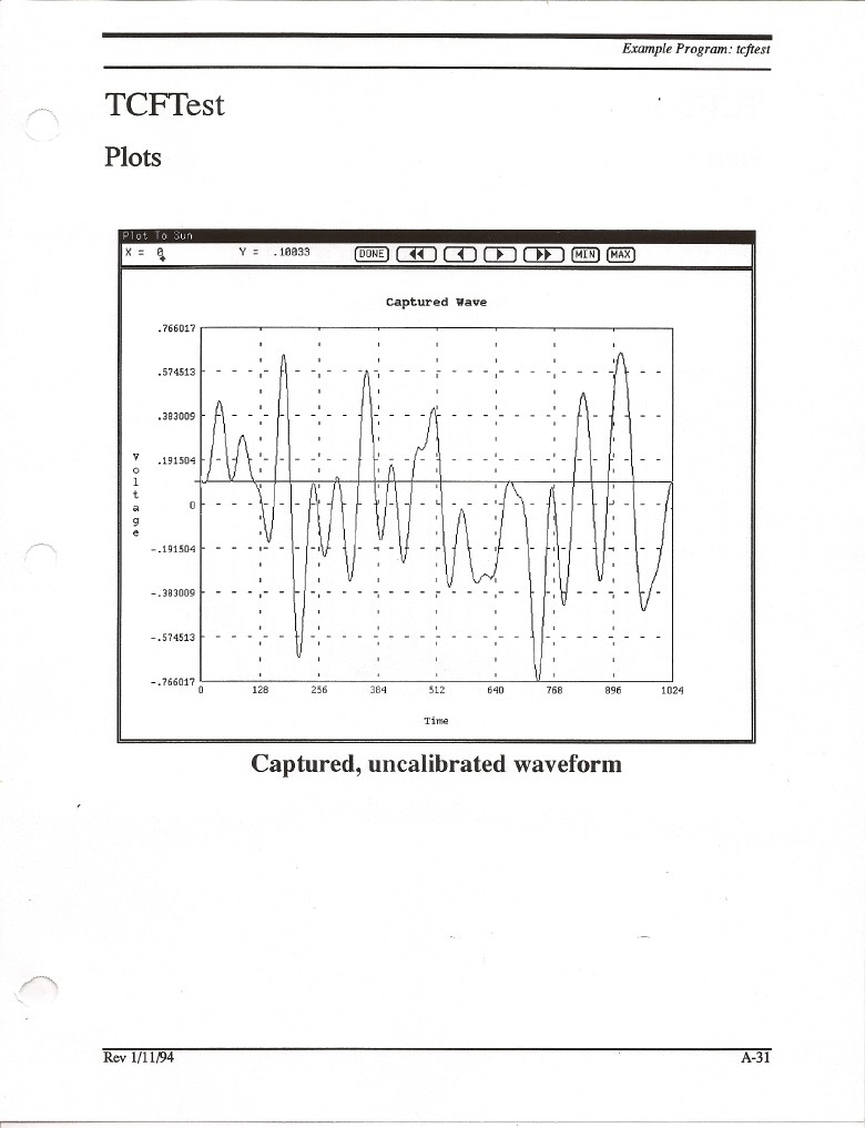 TCFTest Captured TD wave